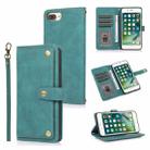 PU + TPU Horizontal Flip Leather Case with Holder & Card Slot & Wallet & Lanyard For iPhone 8 Plus & 7 Plus(Lake Blue) - 1