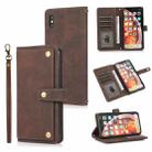 For iPhone X / XS PU + TPU Horizontal Flip Leather Case with Holder & Card Slot & Wallet & Lanyard(Brown) - 1