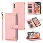 For iPhone X / XS PU + TPU Horizontal Flip Leather Case with Holder & Card Slot & Wallet & Lanyard(Pink) - 1