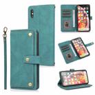 For iPhone X / XS PU + TPU Horizontal Flip Leather Case with Holder & Card Slot & Wallet & Lanyard(Lake Blue) - 1