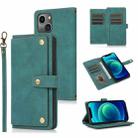 For iPhone 13 mini PU + TPU Horizontal Flip Leather Case with Holder & Card Slot & Wallet & Lanyard (Lake Blue) - 1