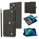 For iPhone 13 Pro PU + TPU Horizontal Flip Leather Case with Holder & Card Slot & Wallet & Lanyard (Black) - 1