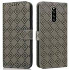 For Sony Xperia 1 Embossed Big Small Concentric Squares Pattern Horizontal Flip Leather Case with Card Slot & Holder & Wallet(Grey) - 1