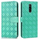 For Sony Xperia 1 Embossed Big Small Concentric Squares Pattern Horizontal Flip Leather Case with Card Slot & Holder & Wallet(Green) - 1
