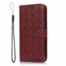 For LG X power2 Embossed Big Small Concentric Squares Pattern Horizontal Flip Leather Case with Card Slot & Holder & Wallet(Brown) - 2