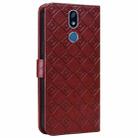 For LG X power2 Embossed Big Small Concentric Squares Pattern Horizontal Flip Leather Case with Card Slot & Holder & Wallet(Brown) - 3
