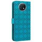 For Xiaomi Redmi Note 9 5G / Note 9T Embossed Big Small Concentric Squares Pattern Horizontal Flip Leather Case with Card Slot & Holder & Wallet(Blue) - 3