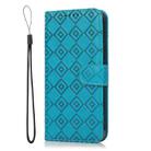 For Xiaomi Mi 11 Embossed Big Small Concentric Squares Pattern Horizontal Flip Leather Case with Card Slot & Holder & Wallet(Blue) - 2