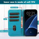 For Xiaomi Mi 11 Embossed Big Small Concentric Squares Pattern Horizontal Flip Leather Case with Card Slot & Holder & Wallet(Blue) - 4