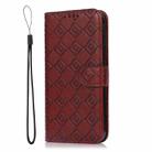 For Xiaomi Mi 11 Embossed Big Small Concentric Squares Pattern Horizontal Flip Leather Case with Card Slot & Holder & Wallet(Brown) - 2