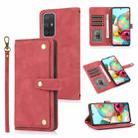 For Samsung Galaxy A71 4G PU + TPU Horizontal Flip Leather Case with Holder & Card Slot & Wallet & Lanyard(Wine Red) - 1