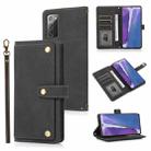 For Samsung Galaxy Note20 PU + TPU Horizontal Flip Leather Case with Holder & Card Slot & Wallet & Lanyard(Black) - 1