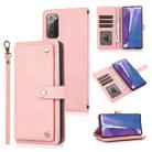 For Samsung Galaxy Note20 PU + TPU Horizontal Flip Leather Case with Holder & Card Slot & Wallet & Lanyard(Pink) - 1