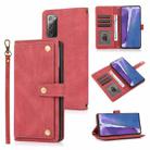 For Samsung Galaxy Note20 PU + TPU Horizontal Flip Leather Case with Holder & Card Slot & Wallet & Lanyard(Wine Red) - 1