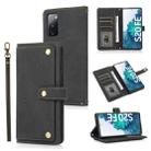 For Samsung Galaxy S20 FE PU + TPU Horizontal Flip Leather Case with Holder & Card Slot & Wallet & Lanyard(Black) - 1