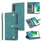 For Samsung Galaxy S21 FE 5G PU + TPU Horizontal Flip Leather Case with Holder & Card Slot & Wallet & Lanyard(Lake Blue) - 1