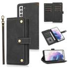 For Samsung Galaxy S21+ 5G PU + TPU Horizontal Flip Leather Case with Holder & Card Slot & Wallet & Lanyard(Black) - 1