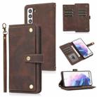 For Samsung Galaxy S21+ 5G PU + TPU Horizontal Flip Leather Case with Holder & Card Slot & Wallet & Lanyard(Brown) - 1