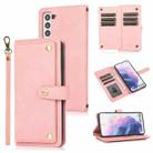 For Samsung Galaxy S21+ 5G PU + TPU Horizontal Flip Leather Case with Holder & Card Slot & Wallet & Lanyard(Pink) - 1
