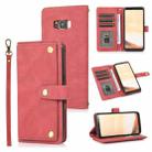 For Samsung Galaxy S8 PU + TPU Horizontal Flip Leather Case with Holder & Card Slot & Wallet & Lanyard(Wine Red) - 1