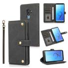 For Samsung Galaxy S9+ PU + TPU Horizontal Flip Leather Case with Holder & Card Slot & Wallet & Lanyard(Black) - 1