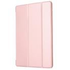 For iPad 10.2 2021 / 2020 / 2019 GEBEI Shockproof Horizontal Flip Leather Case with Three-folding Holder(Rose Gold) - 1