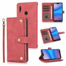 For Huawei P20 Lite PU + TPU Horizontal Flip Leather Case with Holder & Card Slot & Wallet & Lanyard(Wine Red) - 1