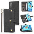 For Huawei P30 PU + TPU Horizontal Flip Leather Case with Holder & Card Slot & Wallet & Lanyard(Black) - 1
