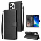 For iPhone 13 mini Multifunctional Horizontal Flip Leather Case, with Three Card Slot & Holder & Photo Frame & Lanyard (Black) - 1