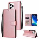 For iPhone 13 mini Multifunctional Horizontal Flip Leather Case, with Three Card Slot & Holder & Photo Frame & Lanyard (Rose Gold) - 1