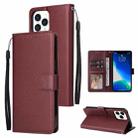 For iPhone 13 Multifunctional Horizontal Flip Leather Case, with Three Card Slot & Holder & Photo Frame & Lanyard(Red Wine) - 1