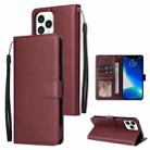 For iPhone 13 Pro Multifunctional Horizontal Flip Leather Case, with Three Card Slot & Holder & Photo Frame & Lanyard (Red Wine) - 1