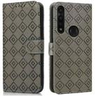 For Motorola Moto G8 Power/G8 Power US Version Embossed Big Small Concentric Squares Pattern Horizontal Flip Leather Case with Card Slot & Holder & Wallet(Grey) - 1