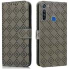 For Motorola Moto G8 / G Fast Embossed Big Small Concentric Squares Pattern Horizontal Flip Leather Case with Card Slot & Holder & Wallet(Grey) - 1