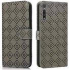 For Motorola Moto G8 Play / One Macro Embossed Big Small Concentric Squares Pattern Horizontal Flip Leather Case with Card Slot & Holder & Wallet(Grey) - 1