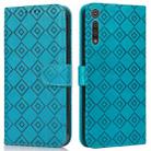 For Motorola Moto G8 Play / One Macro Embossed Big Small Concentric Squares Pattern Horizontal Flip Leather Case with Card Slot & Holder & Wallet(Blue) - 1