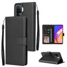 For OPPO A94 4G Multifunctional Horizontal Flip Leather Case, with Three Card Slot & Holder & Photo Frame & Lanyard(Black) - 1