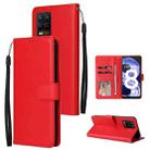 For OPPO Realme 8 / 8 Pro 4G Multifunctional Horizontal Flip Leather Case, with Three Card Slot & Holder & Photo Frame & Lanyard(Red) - 1