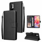 For Xiaomi Redmi Note 10 5G Multifunctional Horizontal Flip Leather Case, with Three Card Slot & Holder & Photo Frame & Lanyard(Black) - 1