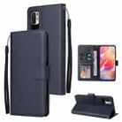 For Xiaomi Redmi Note 10 5G Multifunctional Horizontal Flip Leather Case, with Three Card Slot & Holder & Photo Frame & Lanyard(Navy) - 1