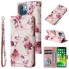 For iPhone 13 mini Marble Bronzing Stitching Horizontal Flip PU Leather Case with Holder & Card Slots & Wallet & Photo Frame (Rose Gold) - 1