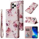 For iPhone 13 Pro Max Marble Bronzing Stitching Horizontal Flip PU Leather Case with Holder & Card Slots & Wallet & Photo Frame (Rose Gold) - 1