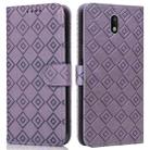 For Nokia 1.3 Embossed Big Small Concentric Squares Pattern Horizontal Flip Leather Case with Card Slot & Holder & Wallet(Purple) - 1
