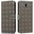 For Nokia 1.3 Embossed Big Small Concentric Squares Pattern Horizontal Flip Leather Case with Card Slot & Holder & Wallet(Grey) - 1