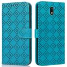 For Nokia 1.3 Embossed Big Small Concentric Squares Pattern Horizontal Flip Leather Case with Card Slot & Holder & Wallet(Blue) - 1