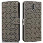 For Nokia 2.3 Embossed Big Small Concentric Squares Pattern Horizontal Flip Leather Case with Card Slot & Holder & Wallet(Grey) - 1