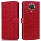 For Nokia 6.3 / G10 / G20 Embossed Big Small Concentric Squares Pattern Horizontal Flip Leather Case with Card Slot & Holder & Wallet(Red) - 1