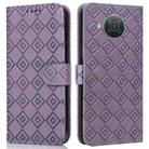 For Nokia X20 / X10 Embossed Big Small Concentric Squares Pattern Horizontal Flip Leather Case with Card Slot & Holder & Wallet(Purple) - 1