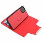 For iPhone 13 Ultra-thin Separable Magnetic Horizontal Flip Leather Case with Card Slot & Wallet(Red) - 6