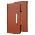 For iPhone 12 Pro Max Ultra-thin Separable Magnetic Horizontal Flip Leather Case with Card Slot & Wallet(Brown) - 1